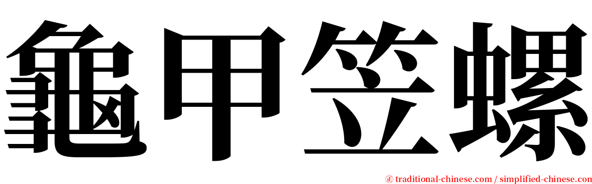 龜甲笠螺 serif font