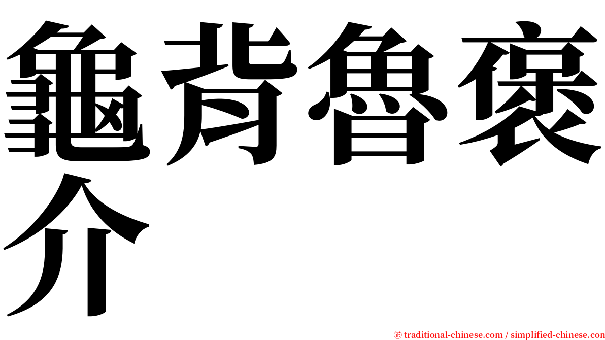 龜背魯褒介 serif font