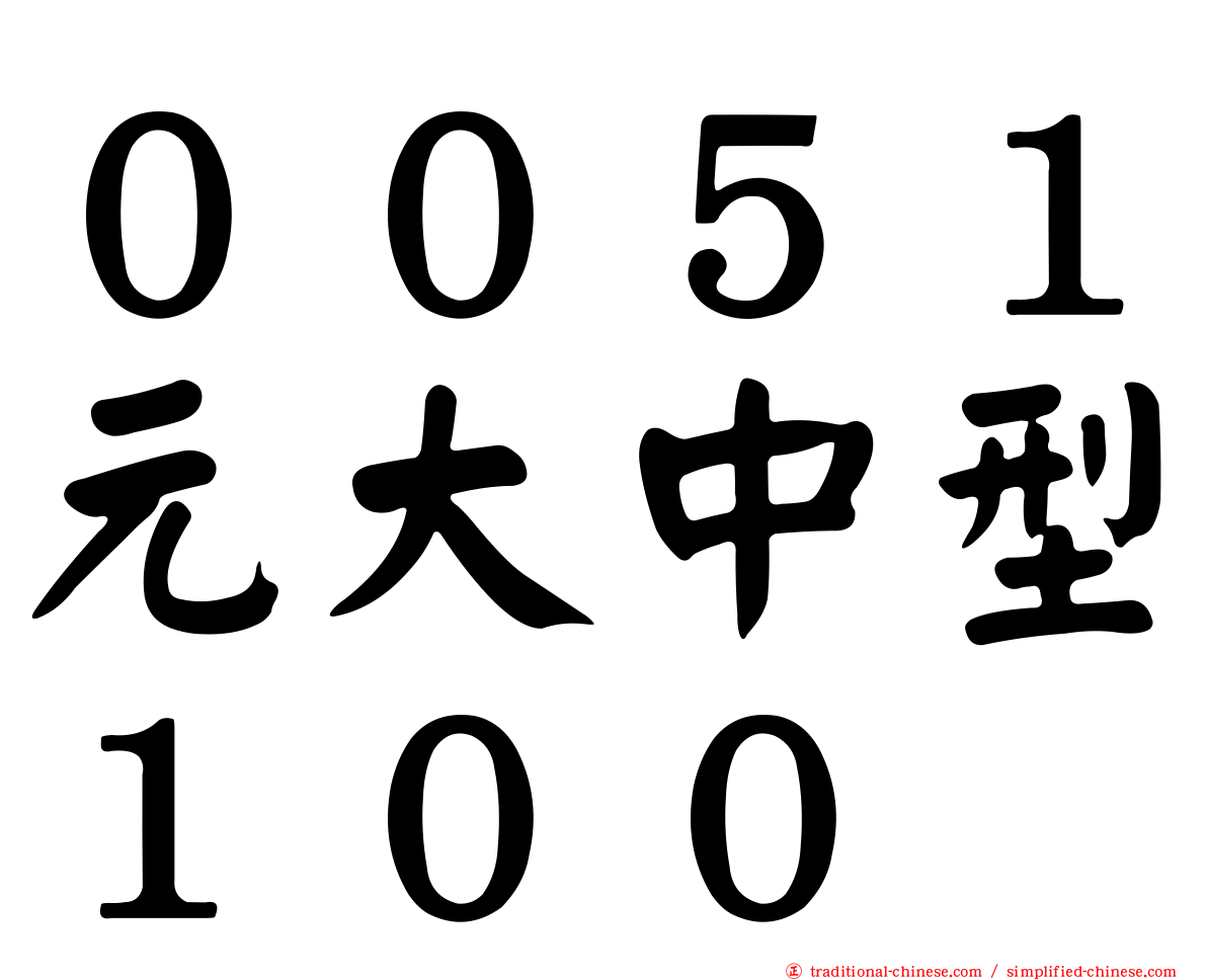 ００５１元大中型１００