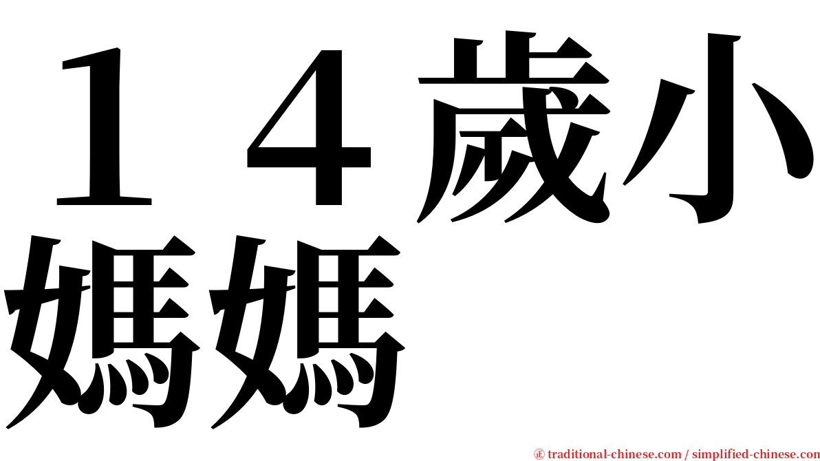 １４歲小媽媽 serif font