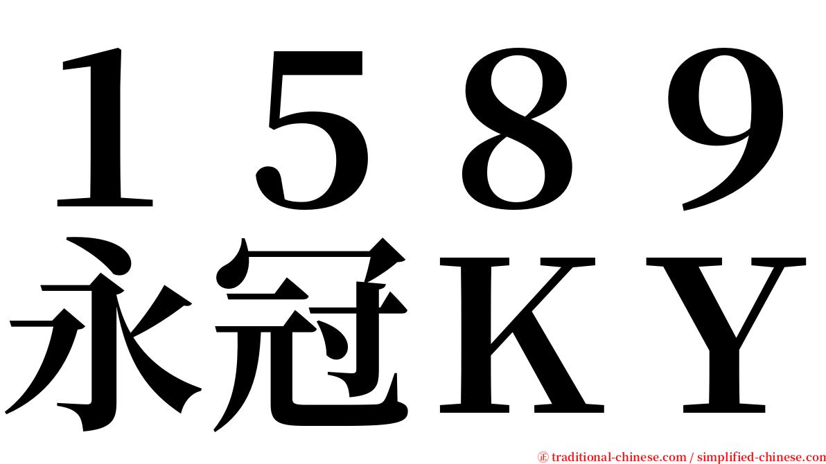 １５８９永冠ＫＹ serif font