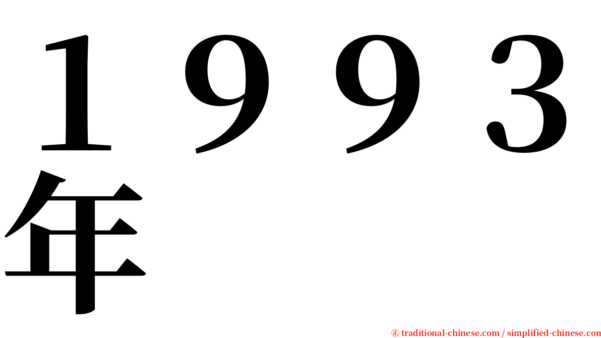 １９９３年 serif font