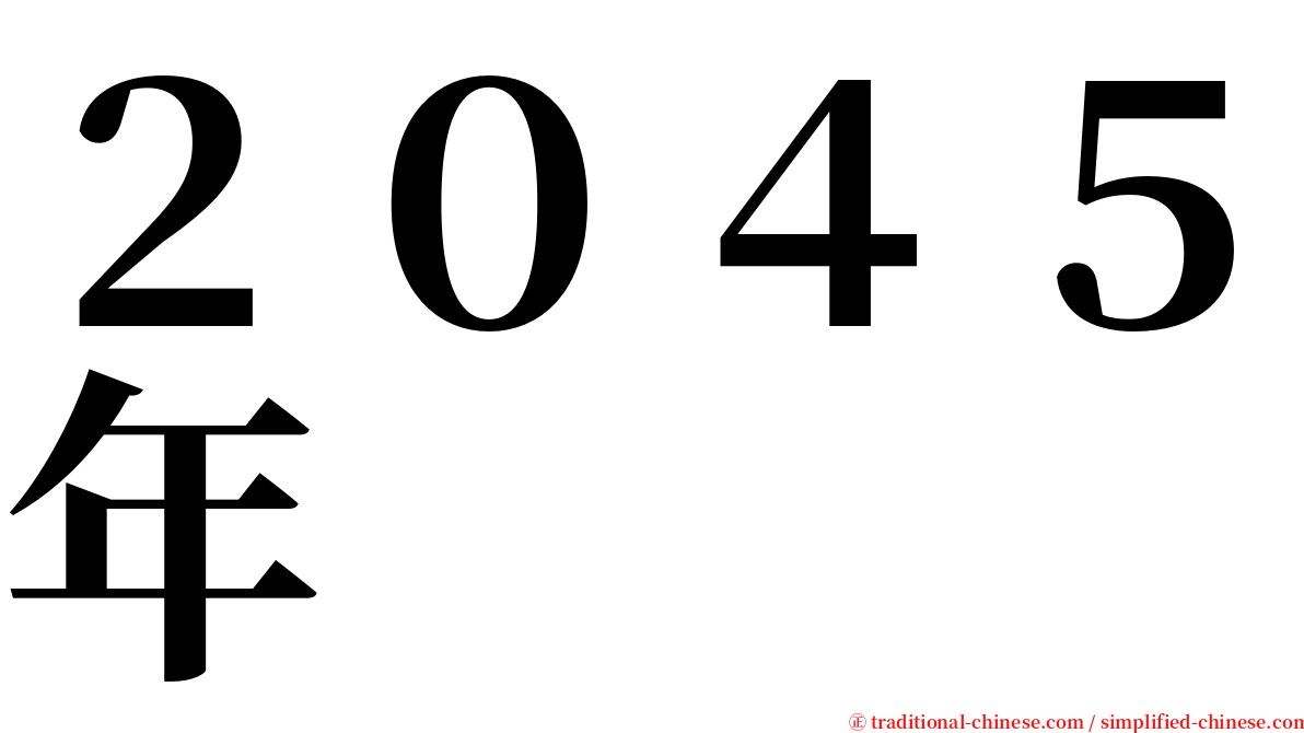 ２０４５年 serif font