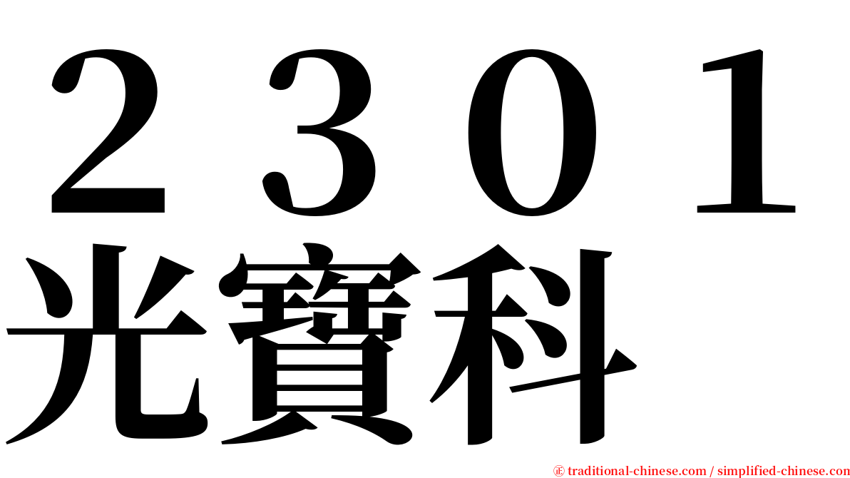 ２３０１光寶科 serif font