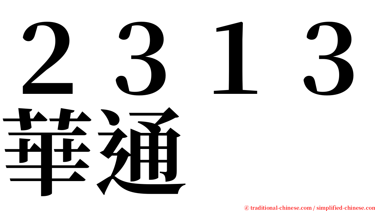 ２３１３華通 serif font