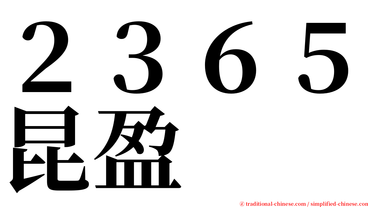 ２３６５昆盈 serif font