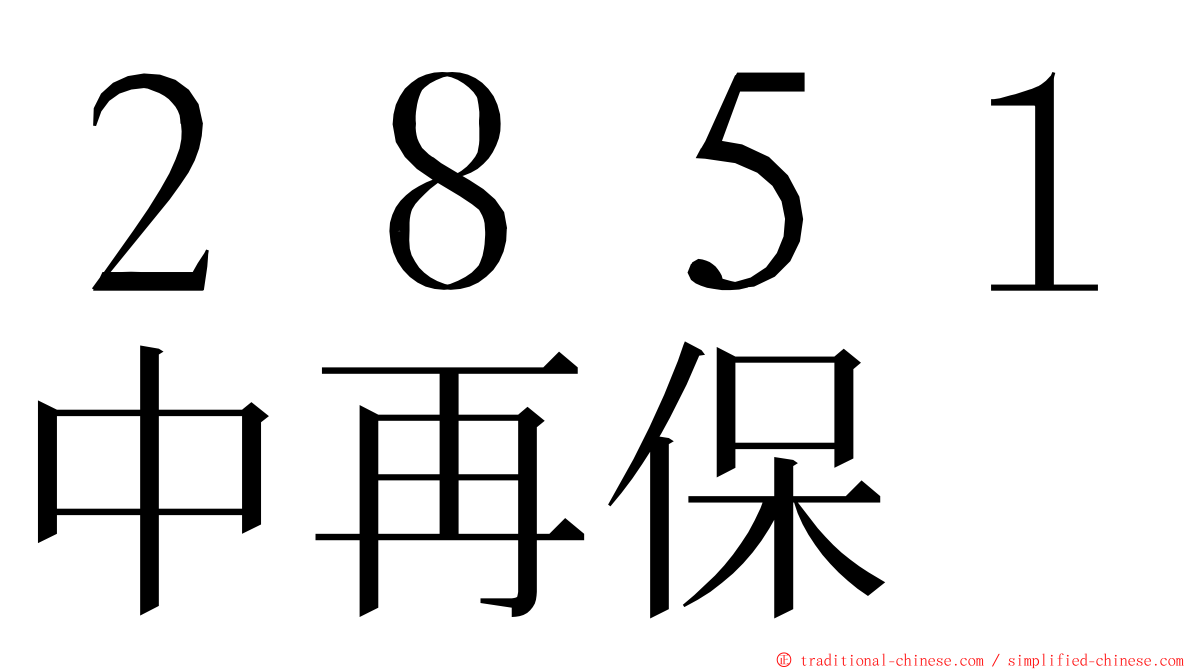 ２８５１中再保 ming font