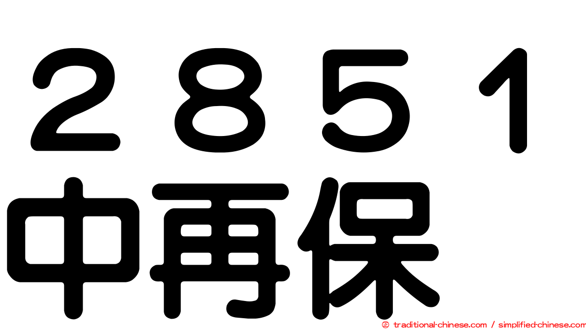 ２８５１中再保