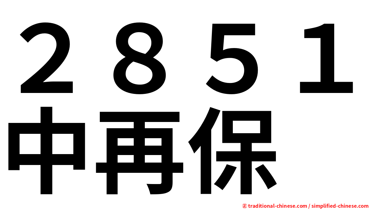 ２８５１中再保