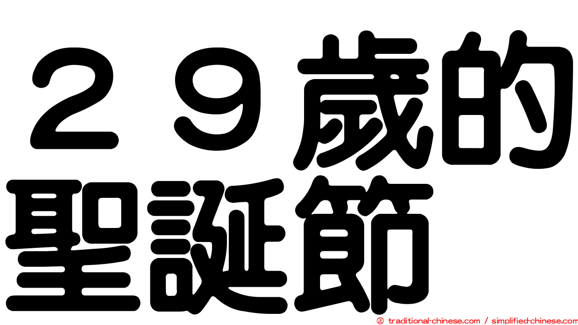 ２９歲的聖誕節