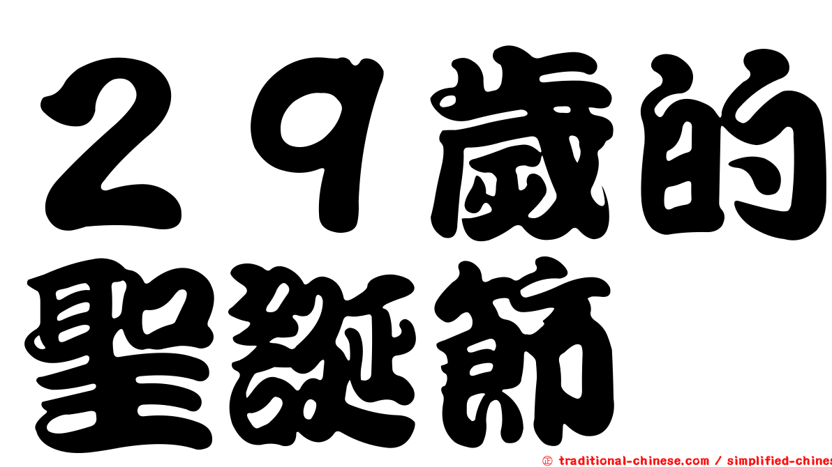 ２９歲的聖誕節