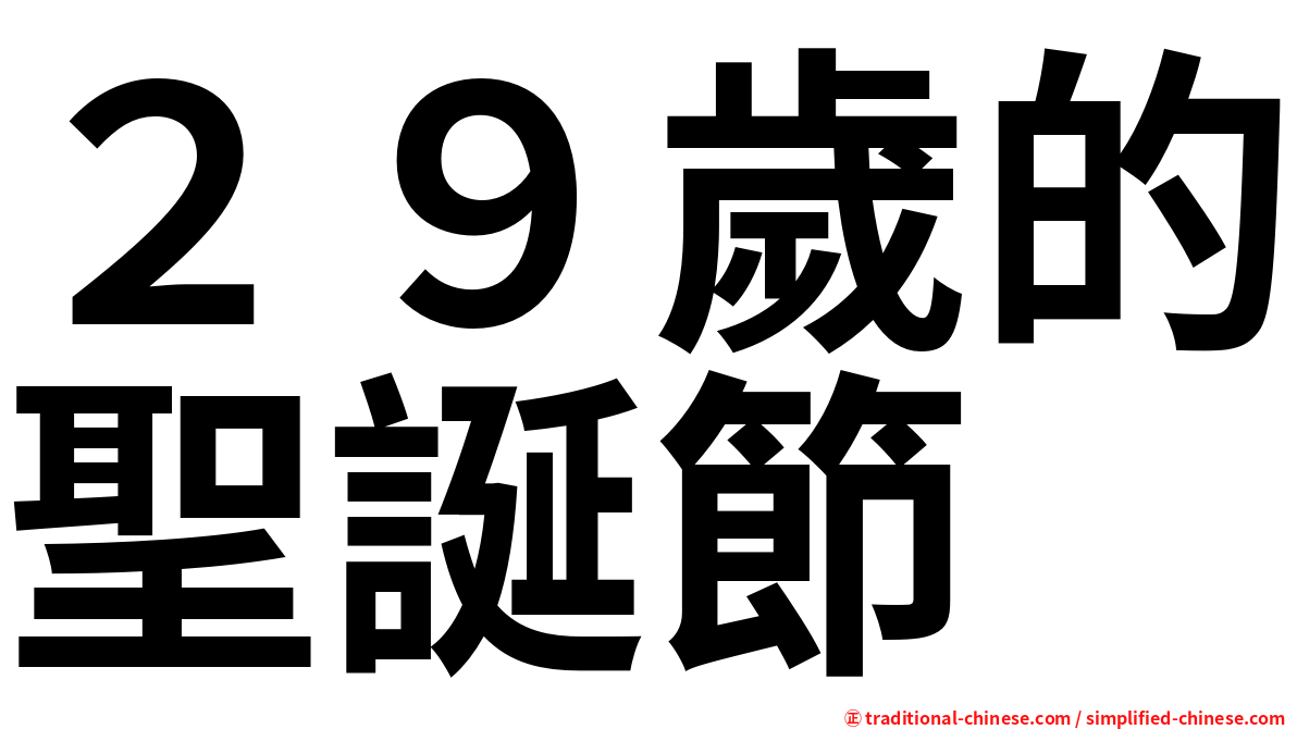 ２９歲的聖誕節