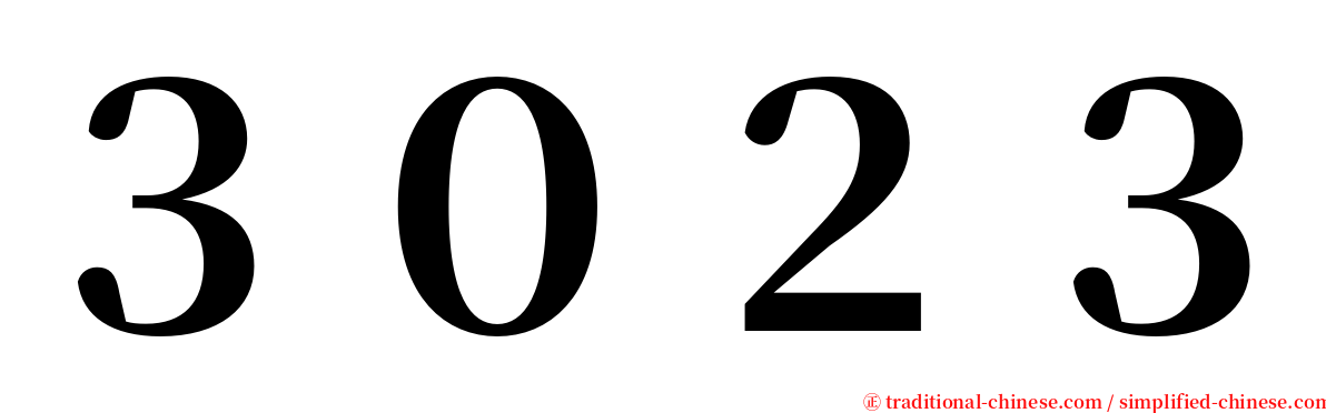 ３０２３ serif font