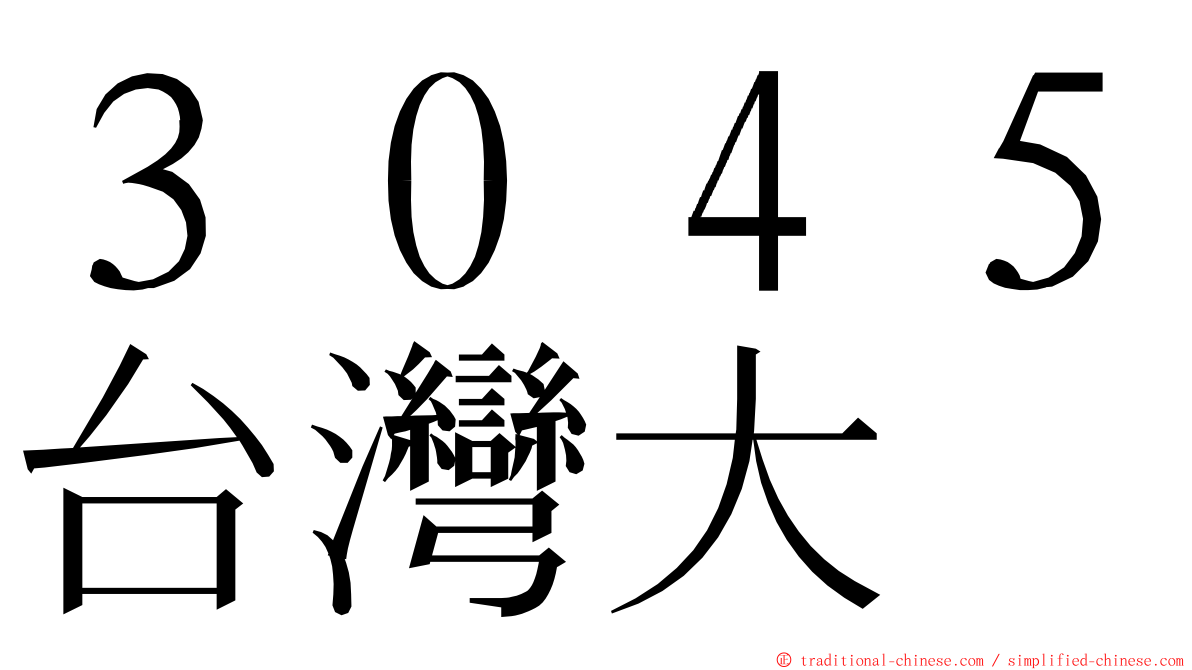 ３０４５台灣大 ming font