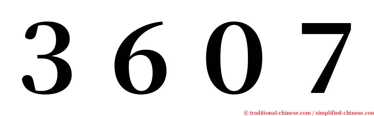 ３６０７ serif font