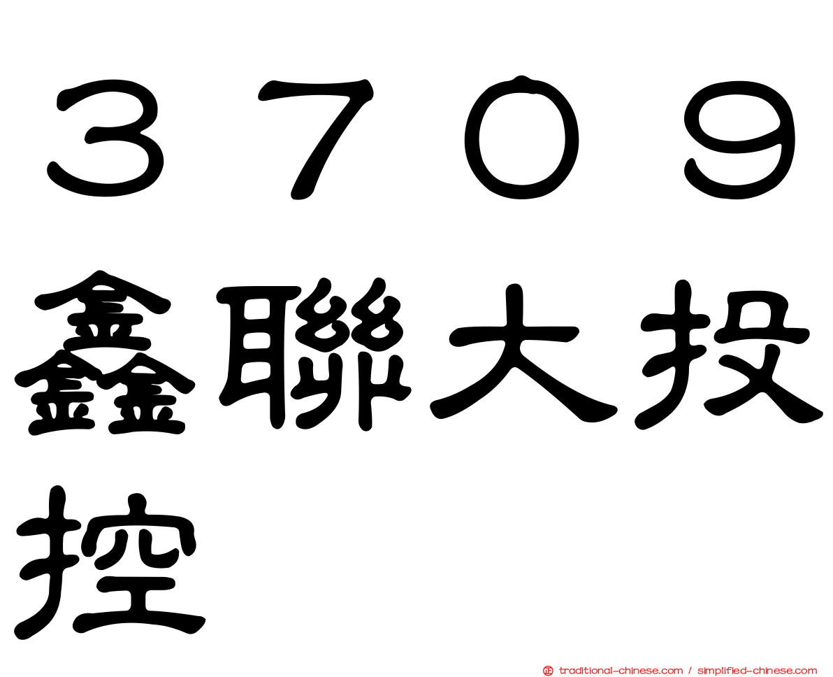 ３７０９鑫聯大投控