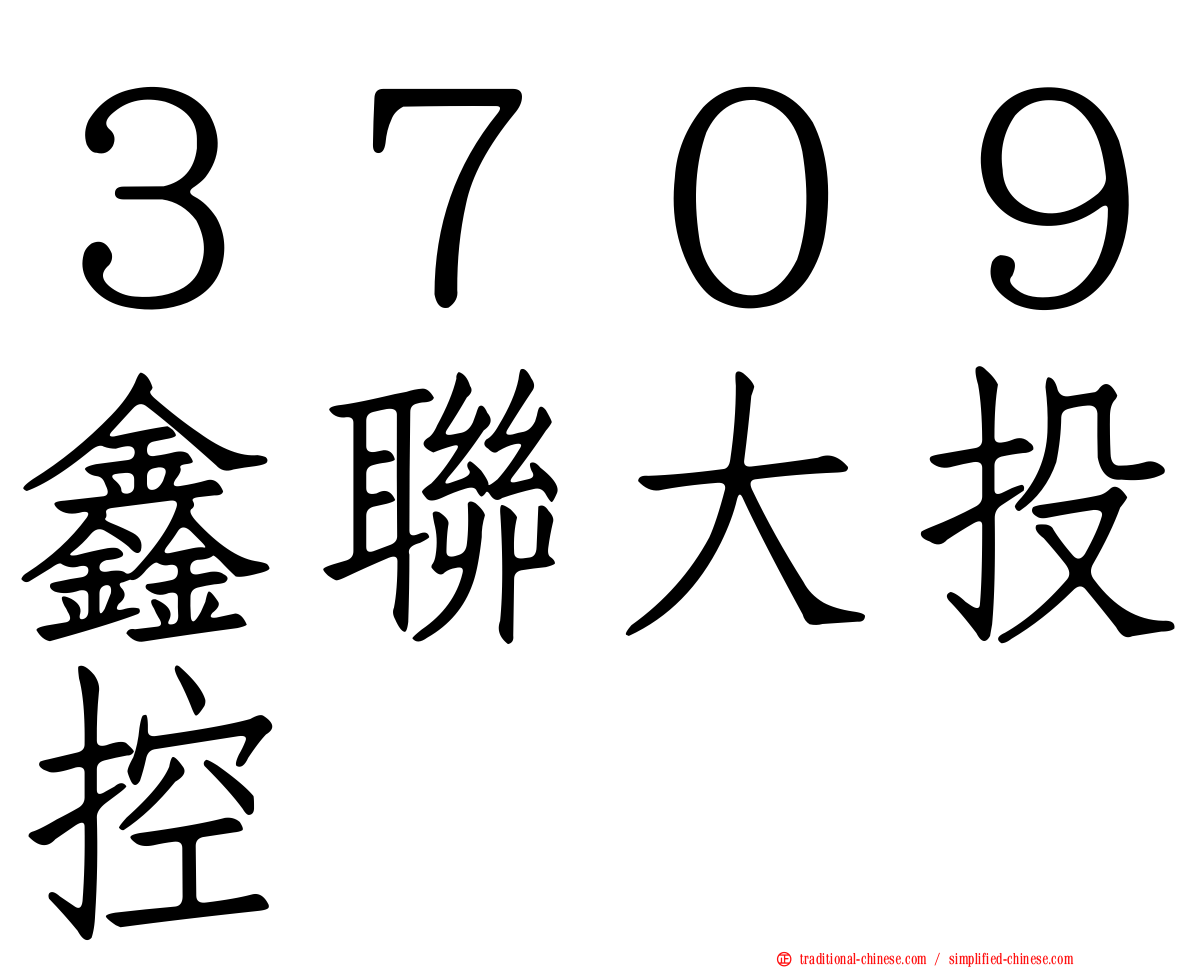 ３７０９鑫聯大投控