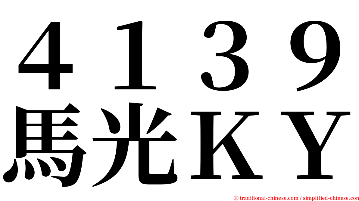 ４１３９馬光ＫＹ serif font