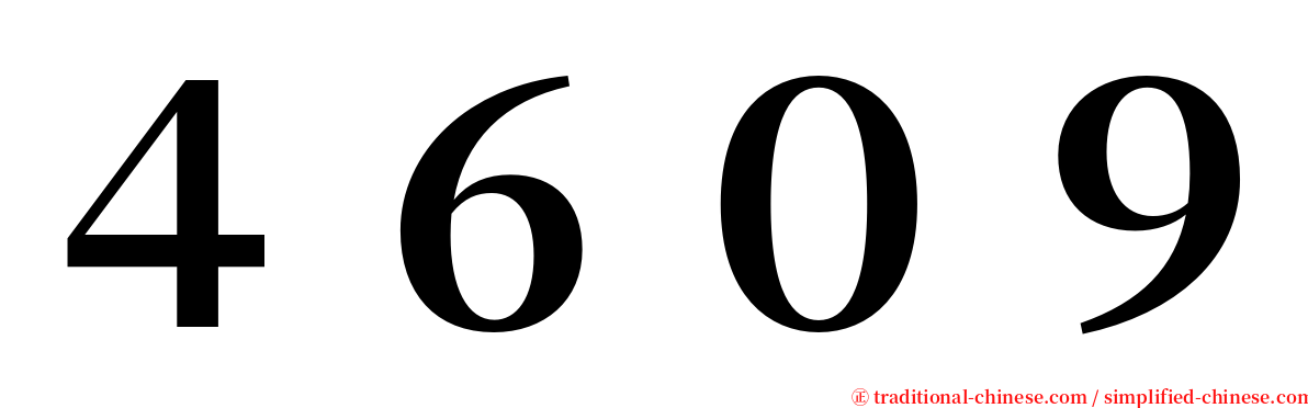 ４６０９ serif font