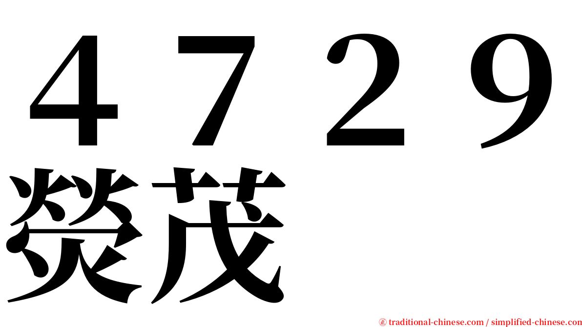 ４７２９熒茂 serif font