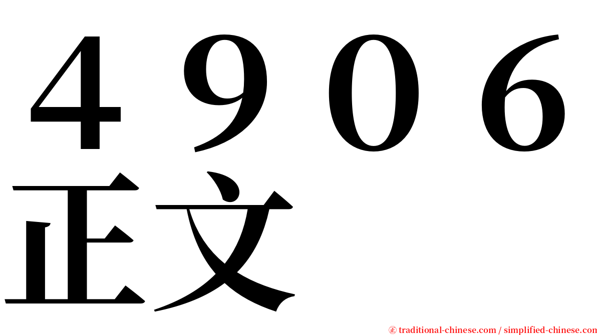４９０６正文 serif font