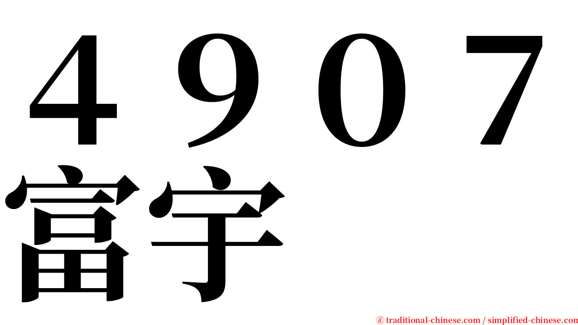 ４９０７富宇 serif font