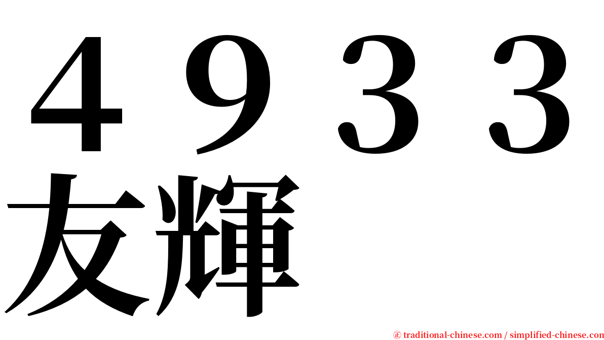 ４９３３友輝 serif font