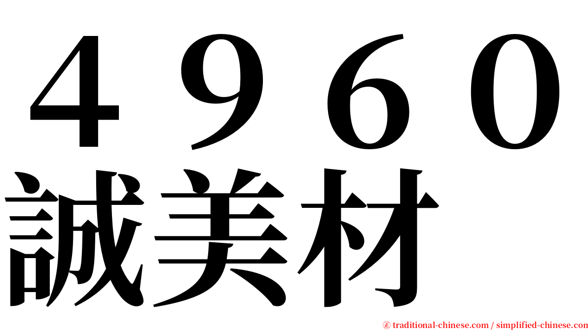 ４９６０誠美材 serif font