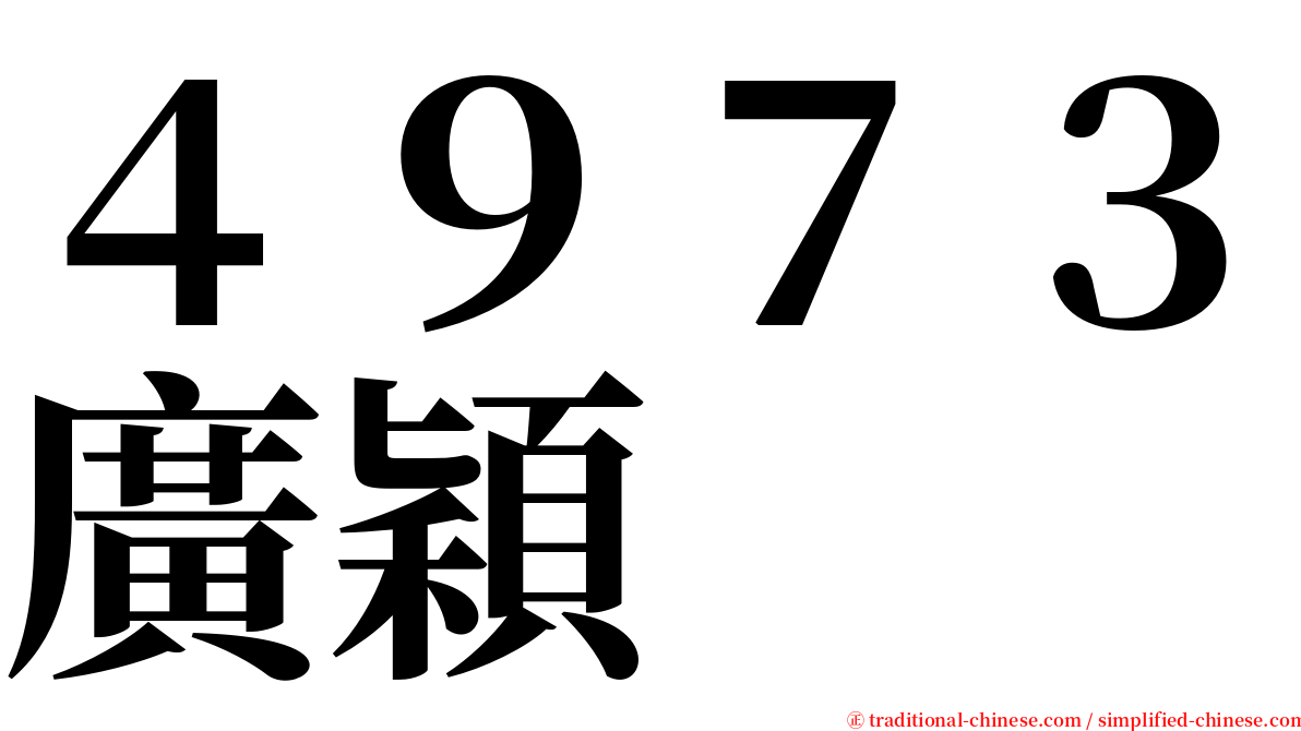 ４９７３廣穎 serif font