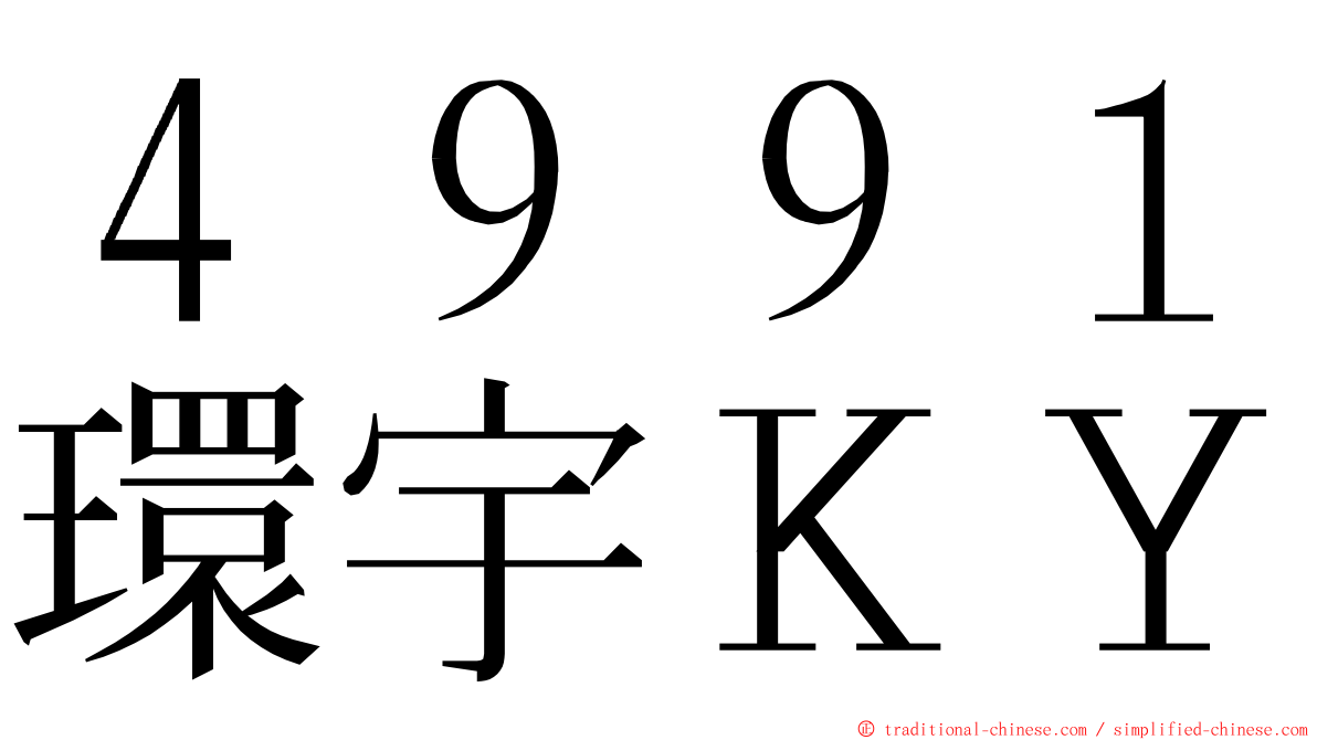 ４９９１環宇ＫＹ ming font