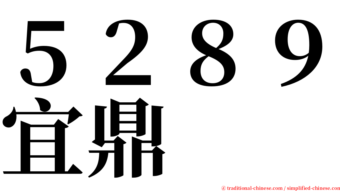 ５２８９宜鼎 serif font