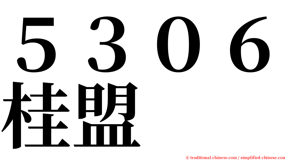 ５３０６桂盟 serif font