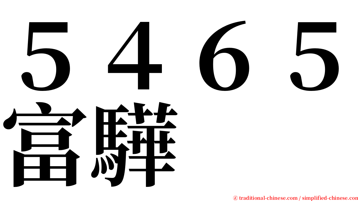 ５４６５富驊 serif font