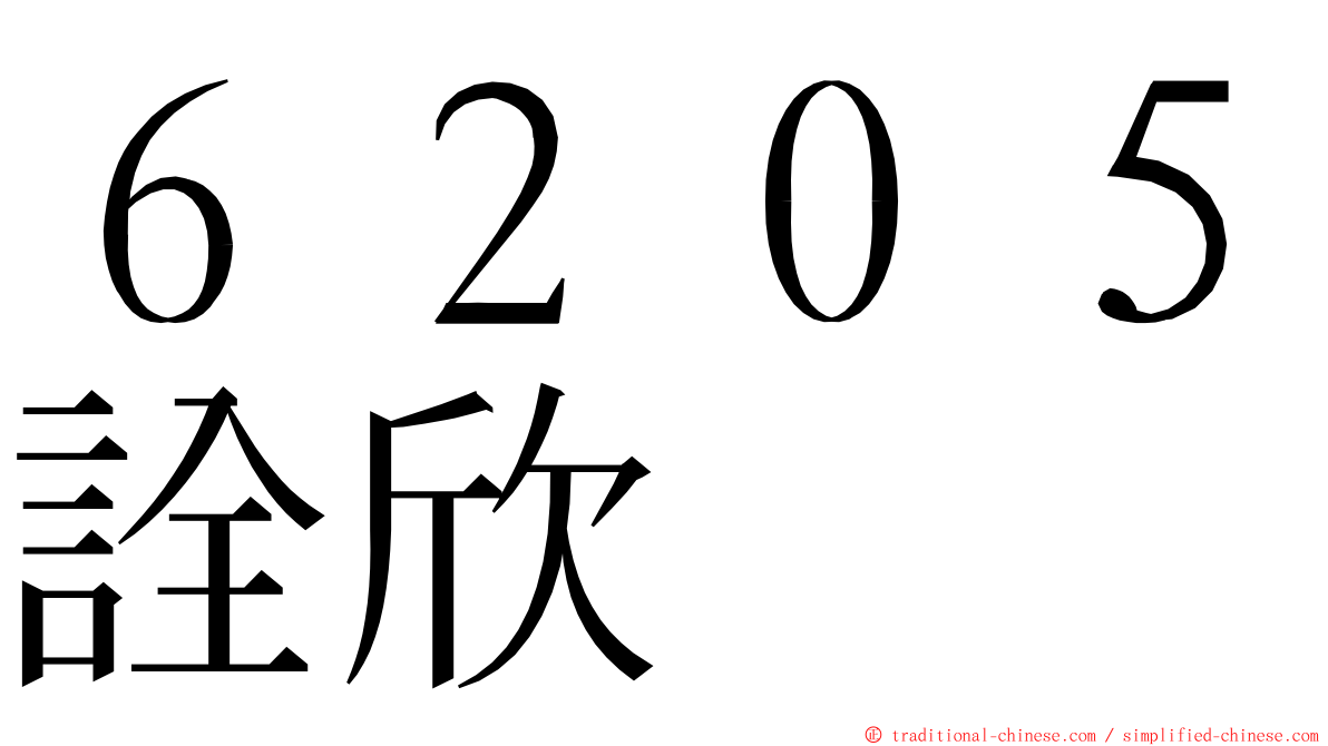 ６２０５詮欣 ming font