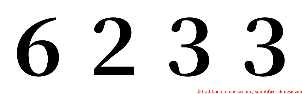 ６２３３ serif font