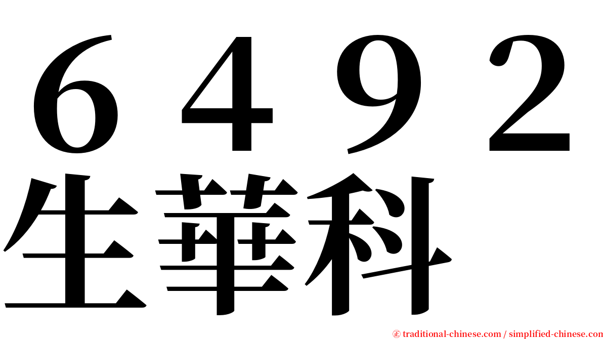 ６４９２生華科 serif font