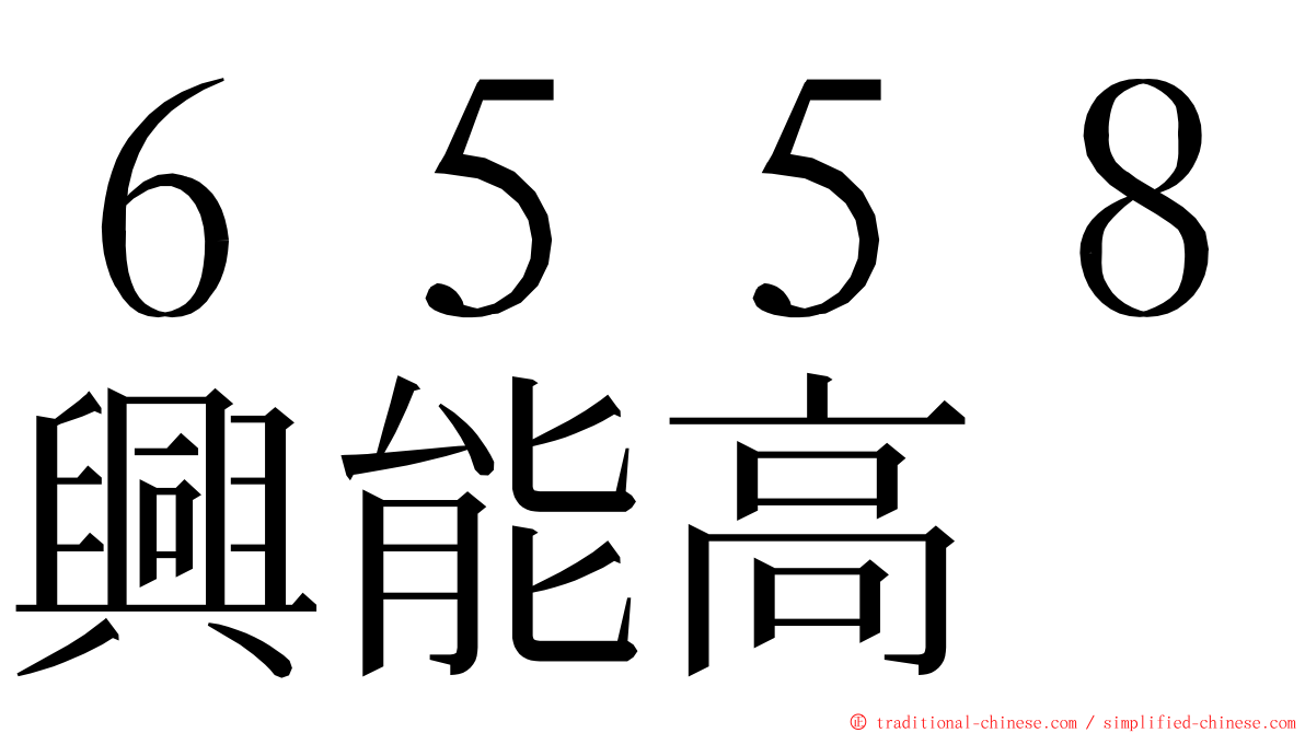 ６５５８興能高 ming font