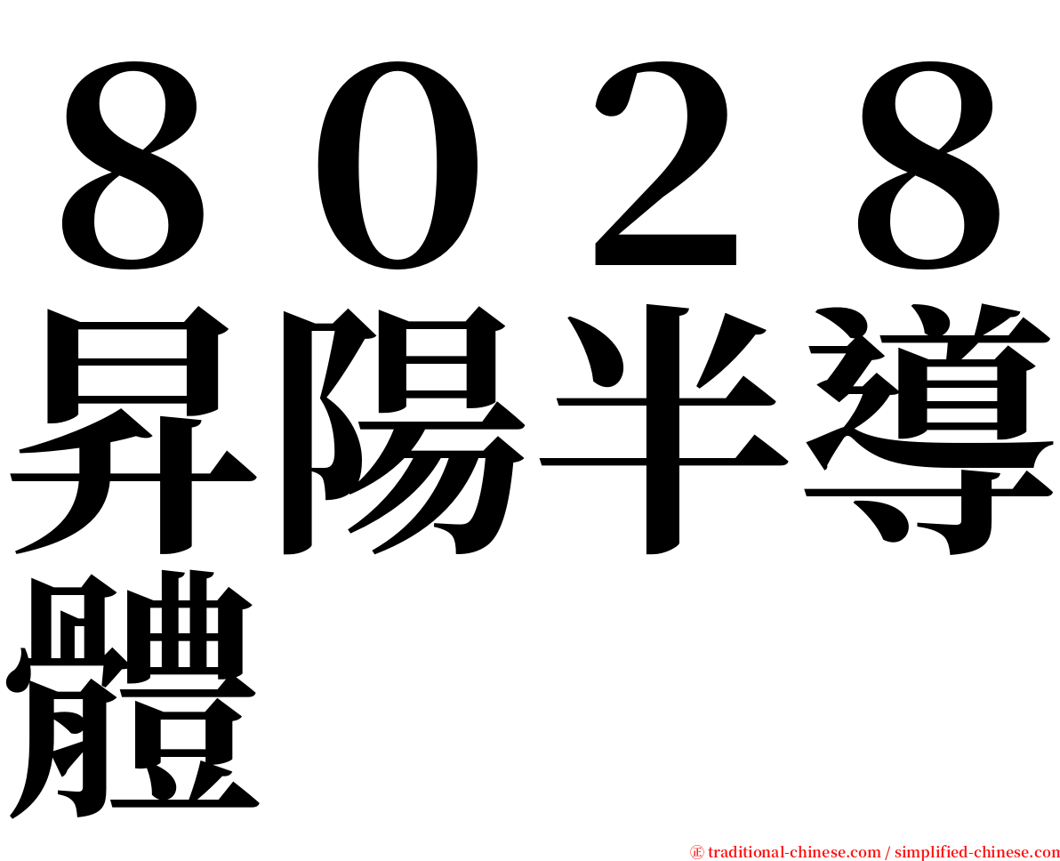 ８０２８昇陽半導體 serif font