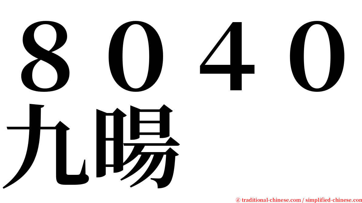 ８０４０九暘 serif font