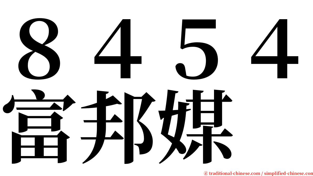 ８４５４富邦媒 serif font