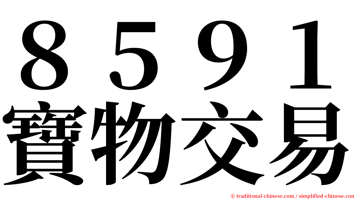 ８５９１寶物交易 serif font