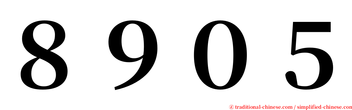 ８９０５ serif font