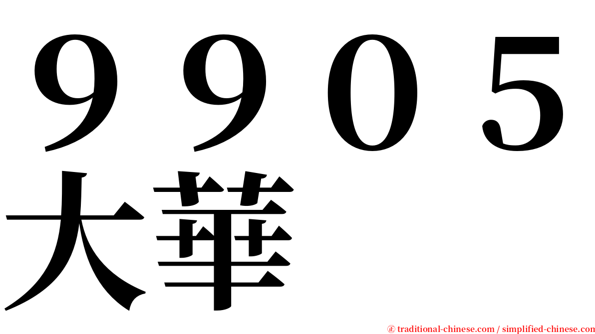 ９９０５大華 serif font