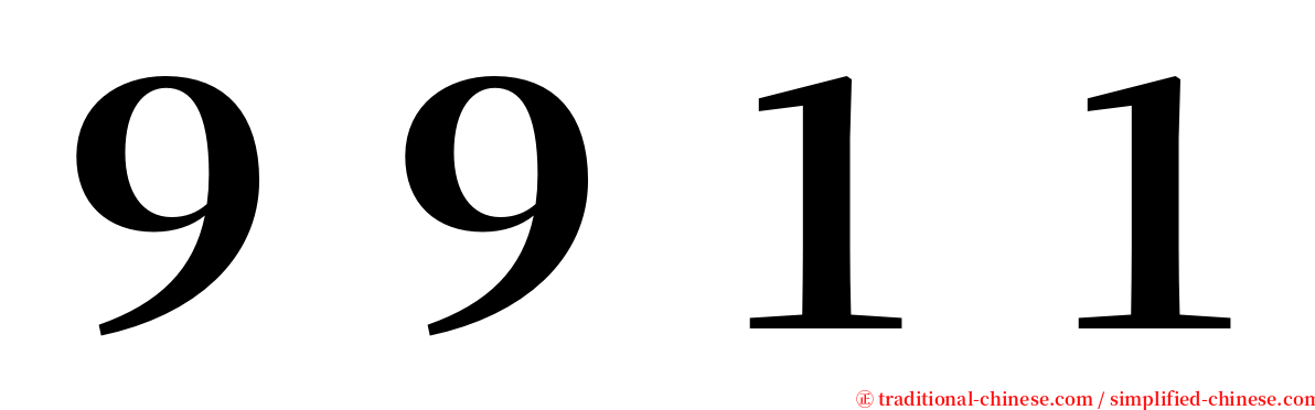 ９９１１ serif font