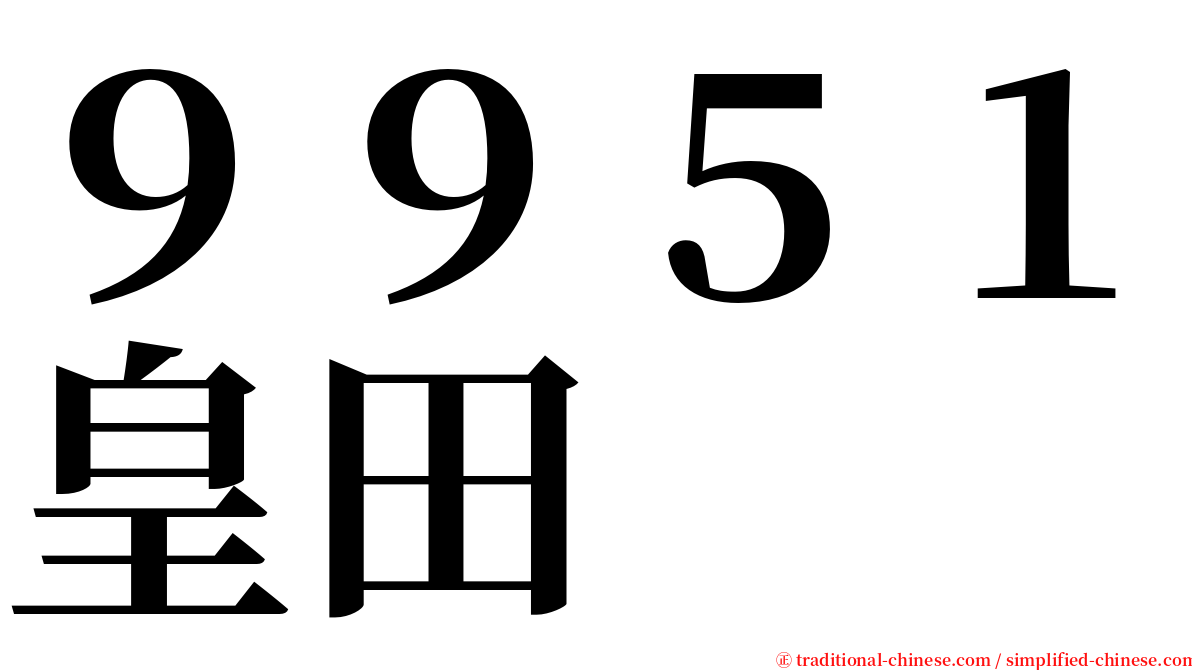 ９９５１皇田 serif font