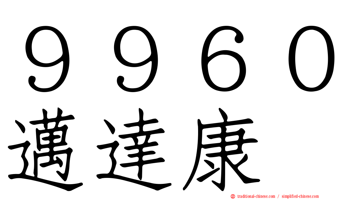 ９９６０邁達康