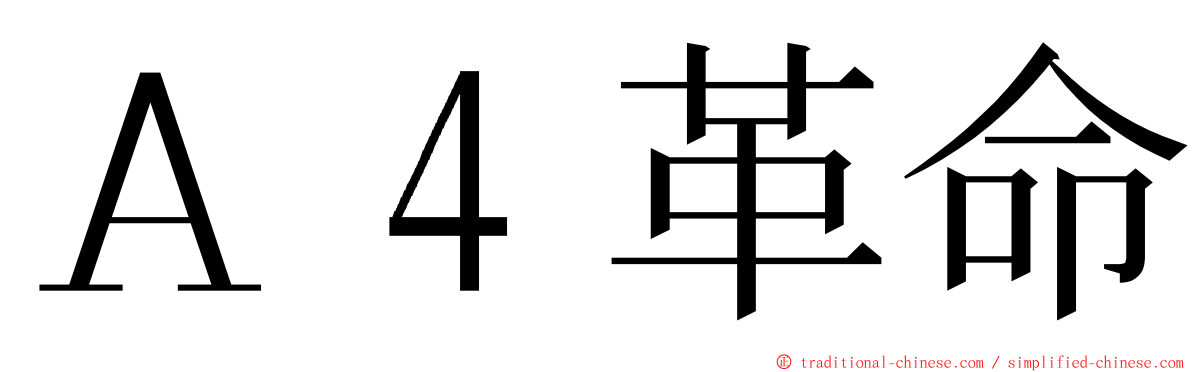Ａ４革命 ming font