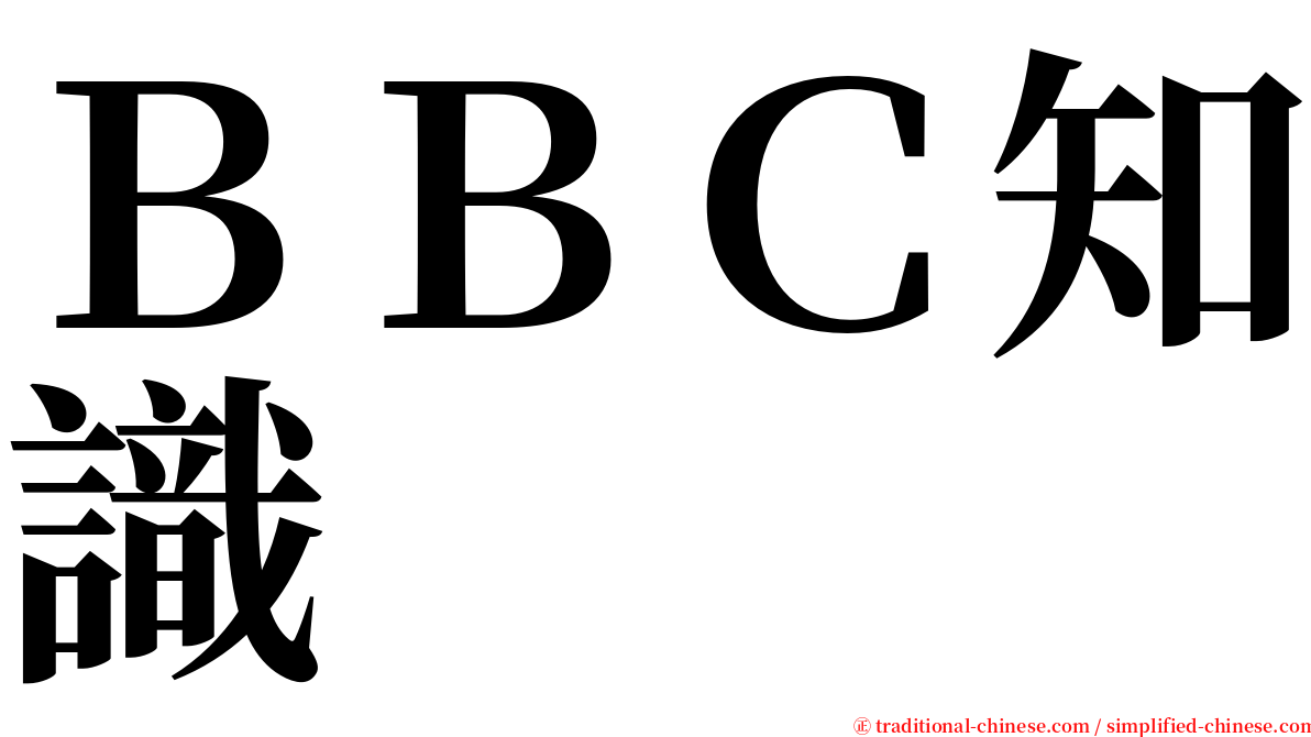ＢＢＣ知識 serif font
