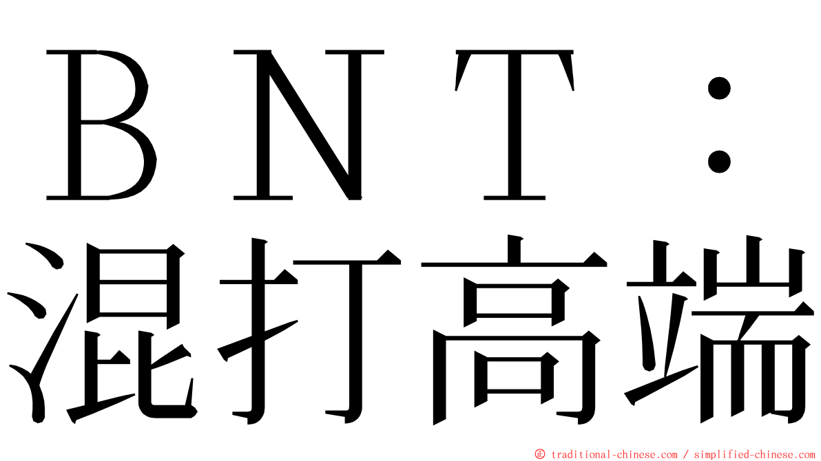 ＢＮＴ：混打高端 ming font