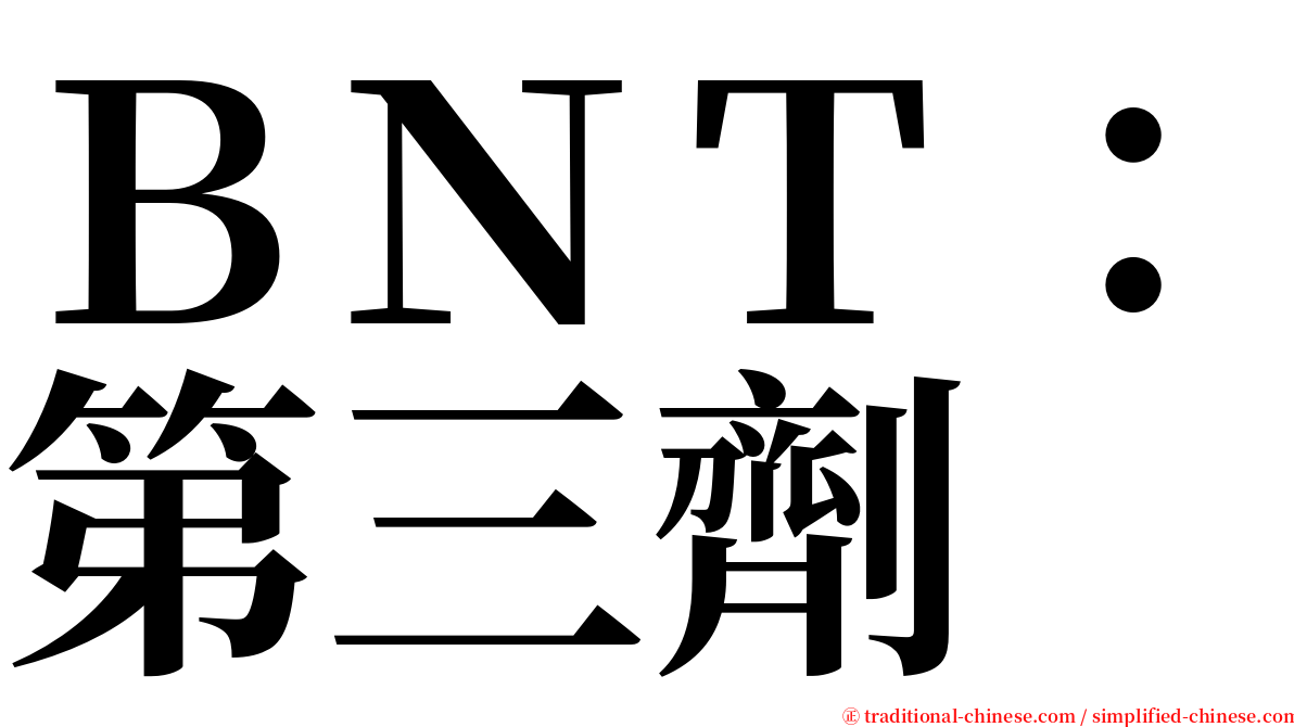 ＢＮＴ：第三劑 serif font